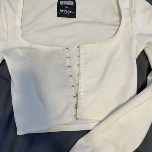 White crop top with hooks